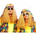 Perücke Hippie blond mit farbigem Band